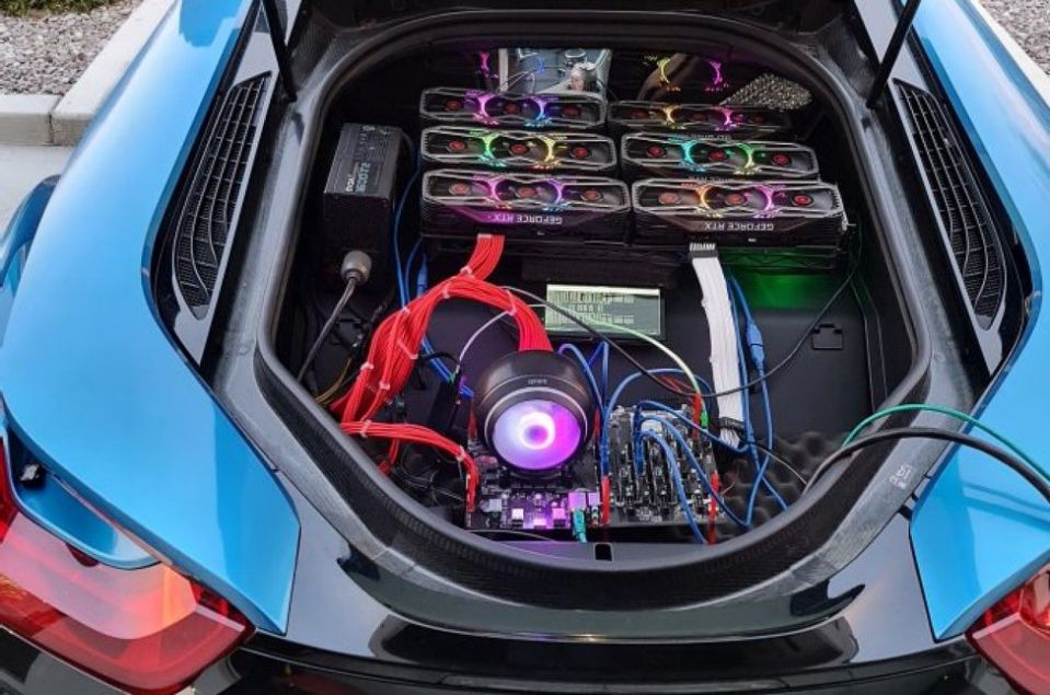 cryptocurrency mining car